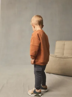 Roestbruin - Set met utility-sweatshirt en super skinny joggingbroek (3mnd-7jr)