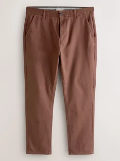 Roestbruin - Slim Fit - Stretchy chino