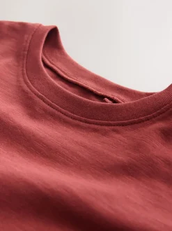 Roestbruin - T-shirt met peplum en korte mouwen (3mnd -7jr)