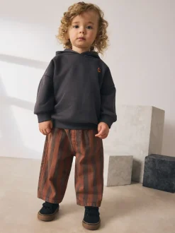 Roestbruin gestreept - Wijde broek met elastische taille (3mnd-7jr)