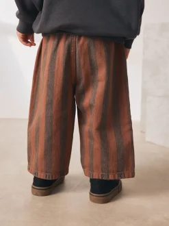 Roestbruin gestreept - Wijde broek met elastische taille (3mnd-7jr)