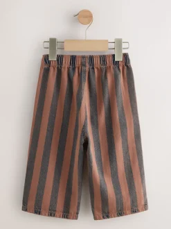 Roestbruin gestreept - Wijde broek met elastische taille (3mnd-7jr)
