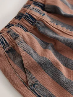 Roestbruin gestreept - Wijde broek met elastische taille (3mnd-7jr)