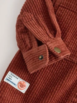 Roestrood - Set van 2 Pieces van corduroy overshirt en T-shirt Met capuchon (3mnd -7jr)