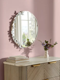 Ronde wandspiegel met vlinders
