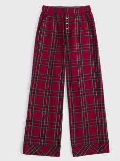 Rood - Abercrombie & Fitch Flannel Checkered Pyjama Trousers