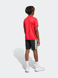 Rood - adidas Train Essentials 3-Strepen Kids T-shirt & Shorts Set