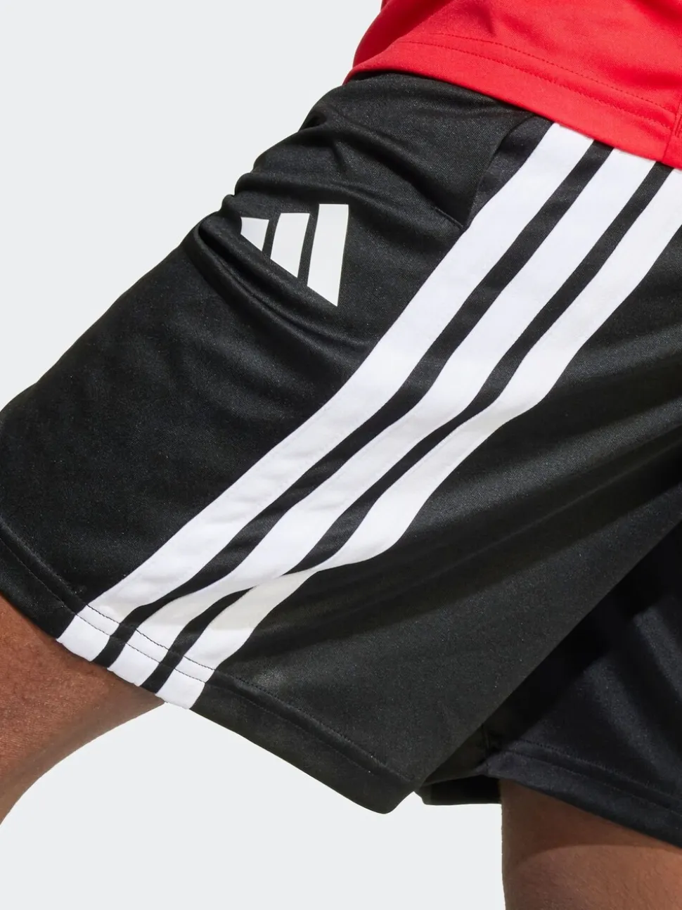 Rood - adidas Train Essentials 3-Strepen Kids T-shirt & Shorts Set