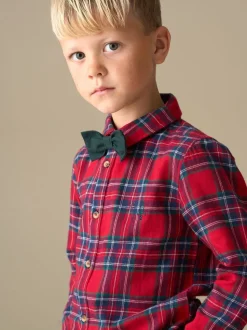 Rood - Angel & Rocket Camden Brushed Shirt With Bow Tie