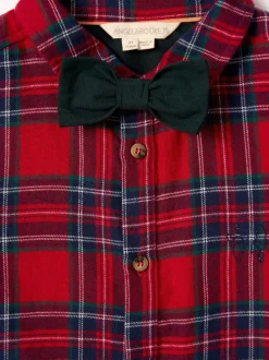 Rood - Angel & Rocket Camden Brushed Shirt With Bow Tie