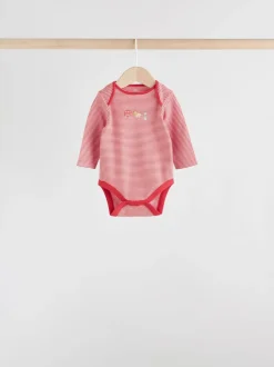 Rood - Baby London Bodysuits met lange mouwen 5 Pack