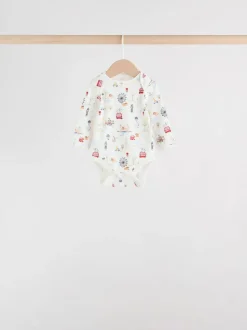Rood - Baby London Bodysuits met lange mouwen 5 Pack