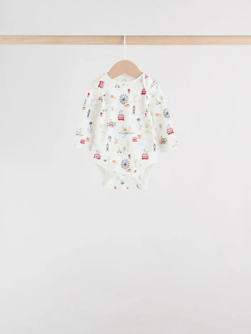 Rood - Baby London Bodysuits met lange mouwen 5 Pack