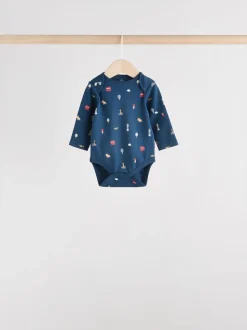 Rood - Baby London Bodysuits met lange mouwen 5 Pack
