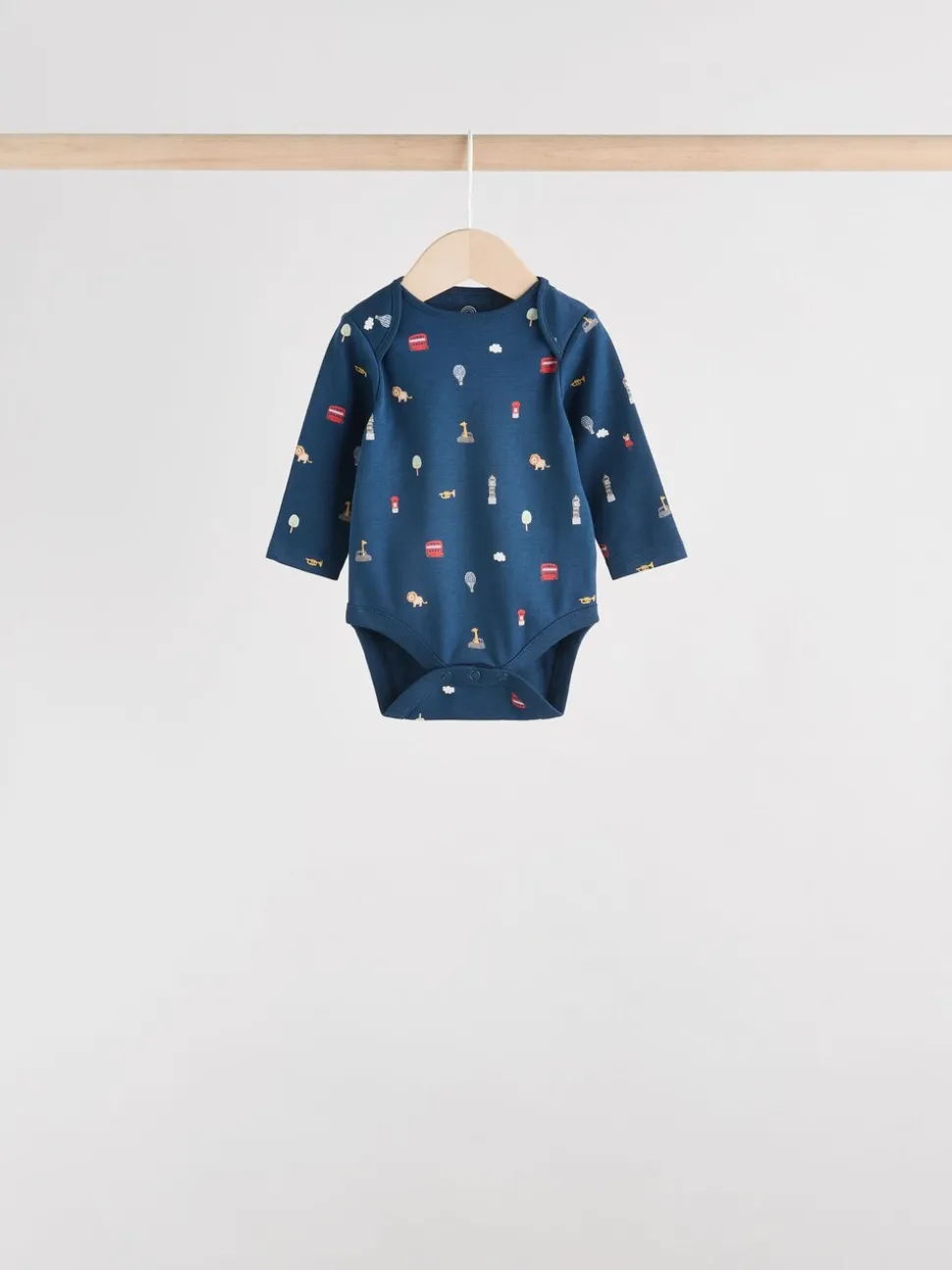 Rood - Baby London Bodysuits met lange mouwen 5 Pack