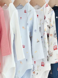 Rood - Baby London Bodysuits met lange mouwen 5 Pack