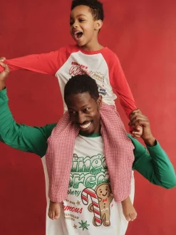 Rood - Cotton On Adult Matching Family Christmas Raglan Long Sleeve Pyjamas Set