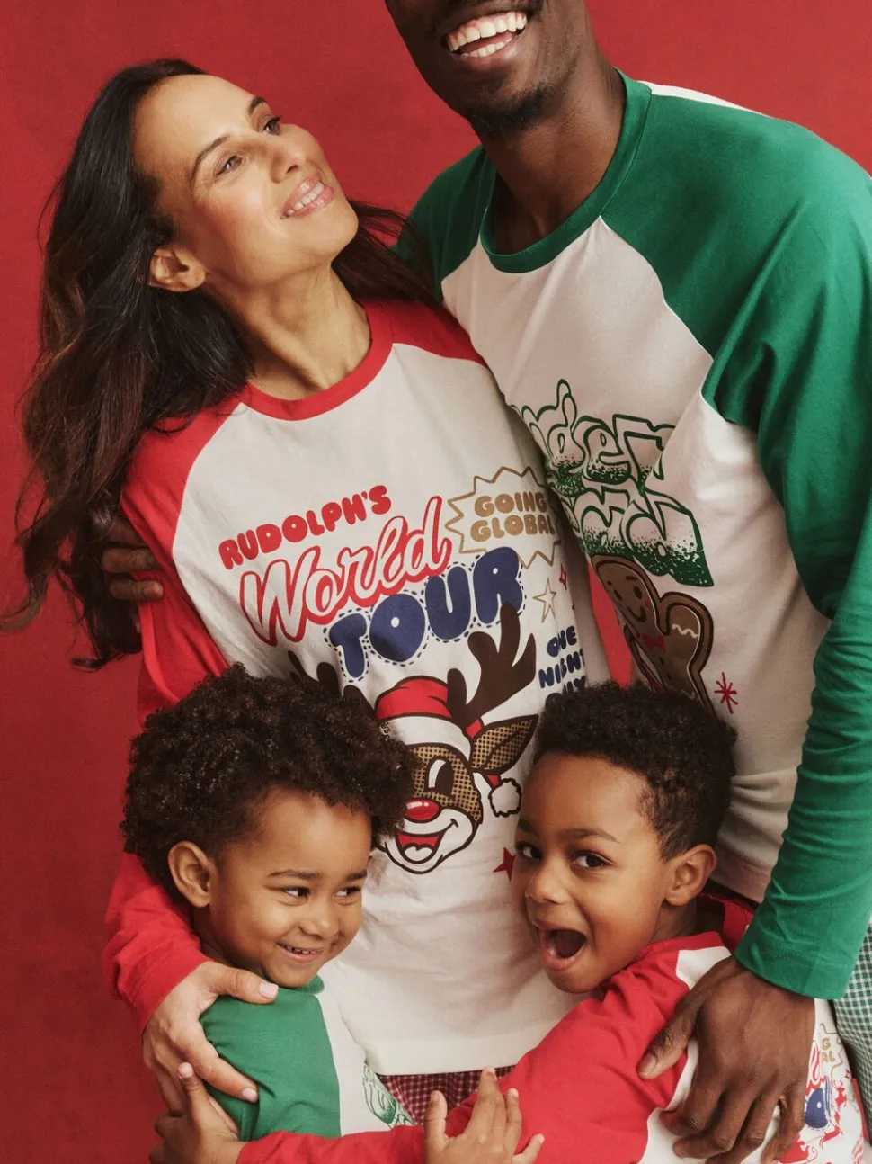 Rood - Cotton On Adult Matching Family Christmas Raglan Long Sleeve Pyjamas Set