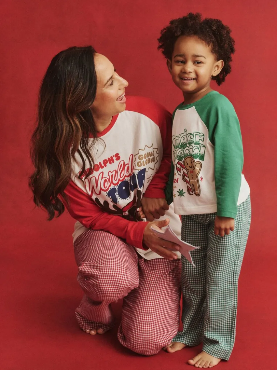 Rood - Cotton On Adult Matching Family Christmas Raglan Long Sleeve Pyjamas Set