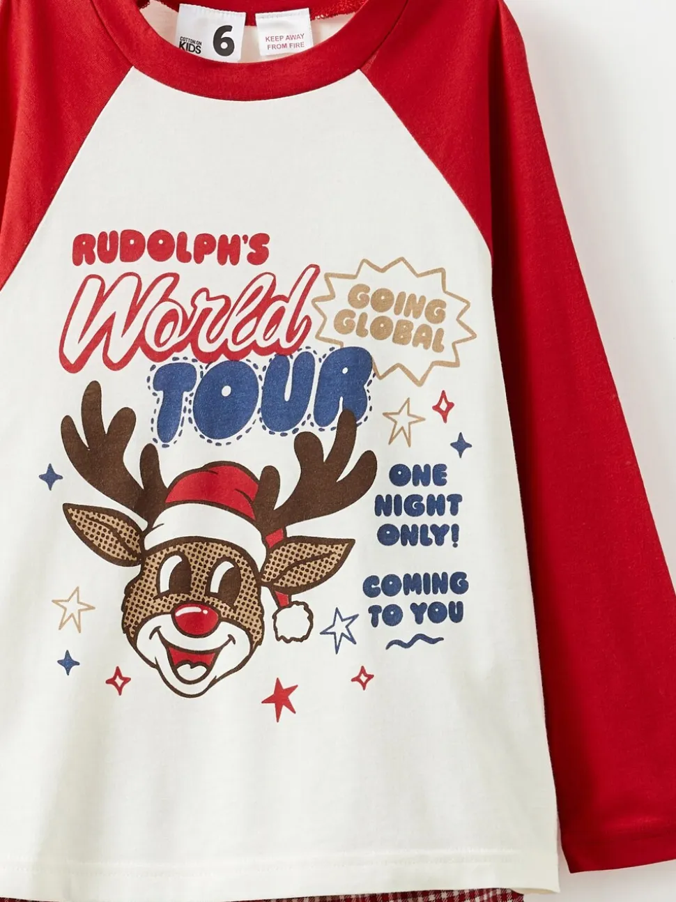 Rood - Cotton On Adult Matching Family Christmas Raglan Long Sleeve Pyjamas Set