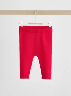 Rood - Gebreide vestset met strik en ruches (0mnd-3jr)