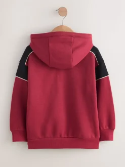 Rood - Hoodie met kleurblokken (3 - 16 jr)