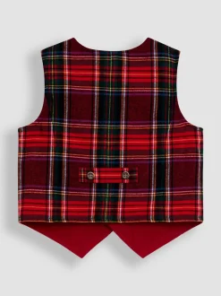 Rood - JoJo Maman Bébé 3-Piece Bow Tie Waistcoat & Shirt Set