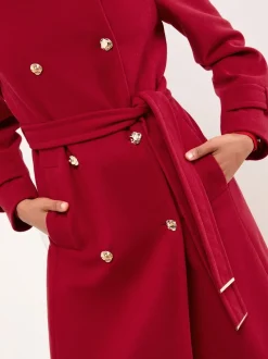 Rood - Lipsy - Maxi-jas met opstaande kraag