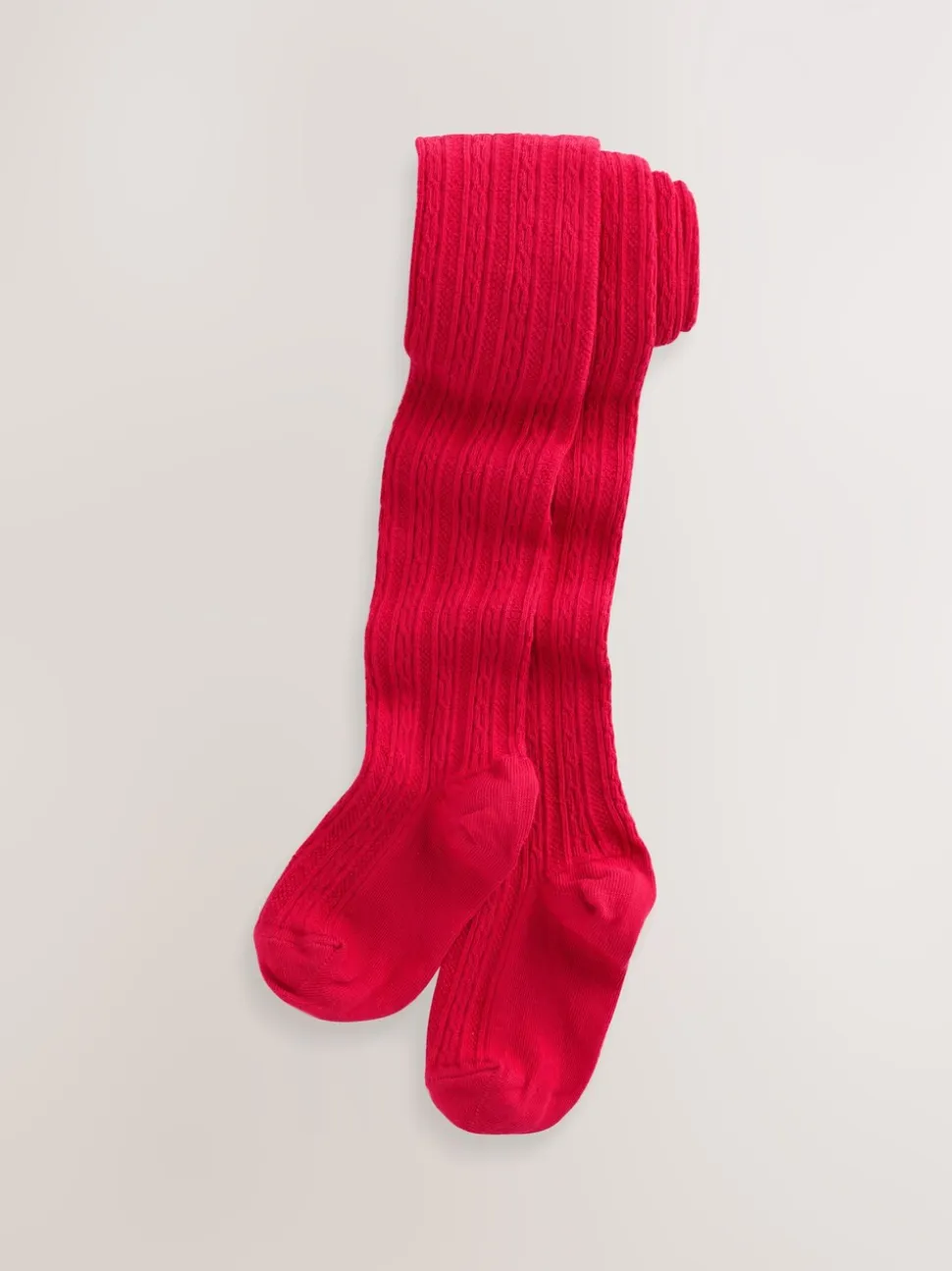 Rood - Maillot met hoog katoengehalte en kabelpatroon