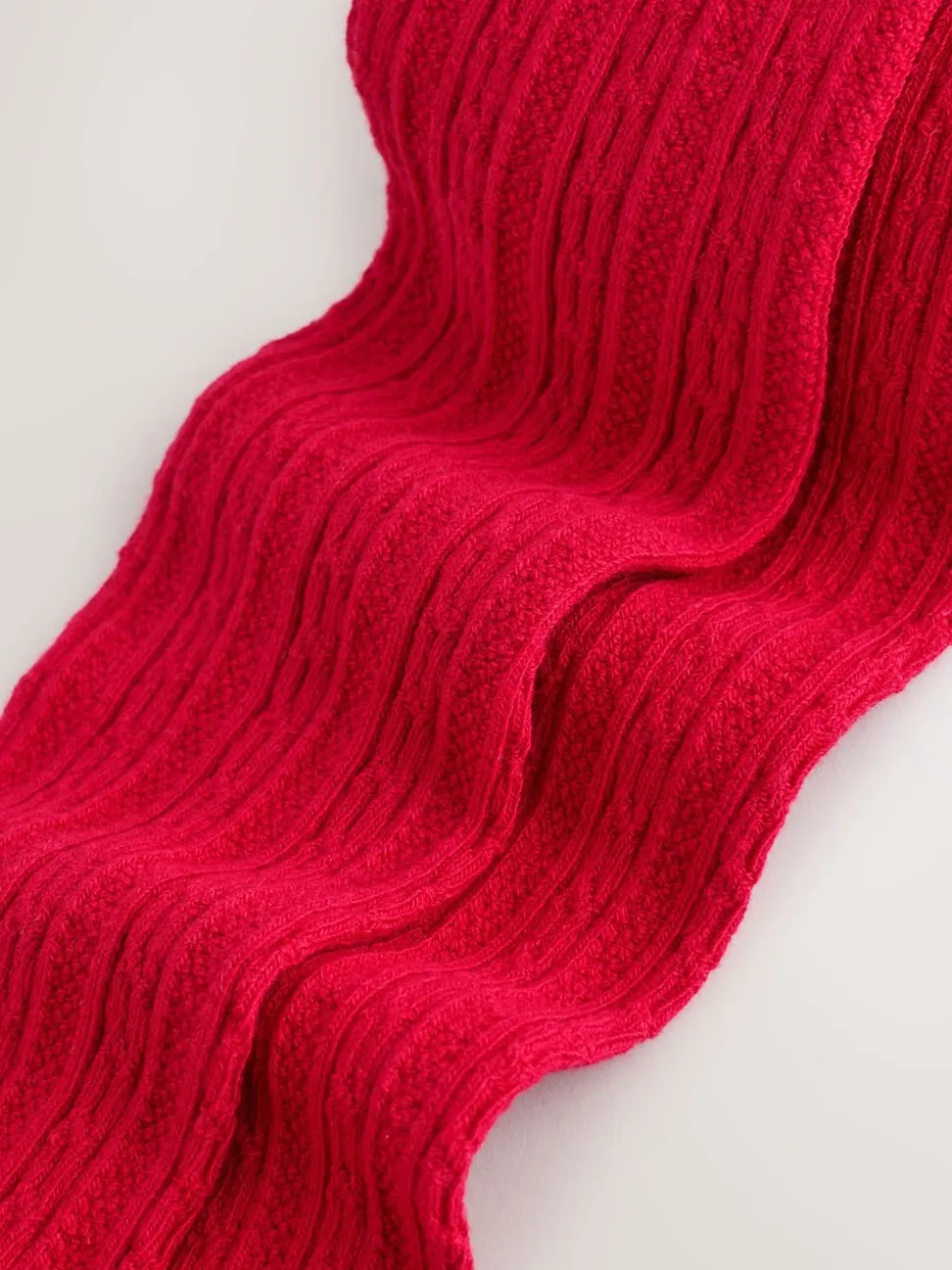 Rood - Maillot met hoog katoengehalte en kabelpatroon