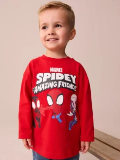Rood - Marvel T-shirt met lange mouwen (6mnd-8jr)
