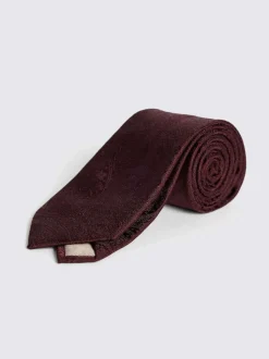 Rood - MOSS Bruiloft Paisley Stropdas