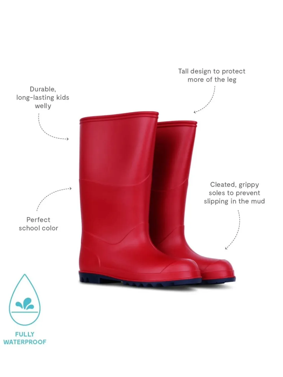 Rood - Muddy Puddles klassieke waterdichte regenlaarzen