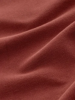 Rood - Normale Pasvorm - Piqué polo met lange mouwen