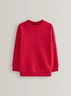 Rood - Schoolsweater met ronde hals (3-17jr)