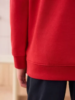 Rood - Schoolsweater met ronde hals (3-17jr)