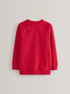 Rood - Schoolsweater met ronde hals (3-17jr)
