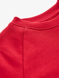 Rood - Schoolsweater met ronde hals (3-17jr)
