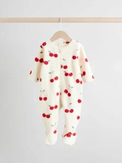 Rood - Set van 2 microfleece babypyjama's met tweewegrits