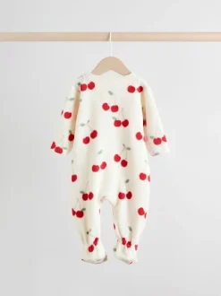 Rood - Set van 2 microfleece babypyjama's met tweewegrits