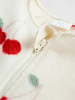 Rood - Set van 2 microfleece babypyjama's met tweewegrits