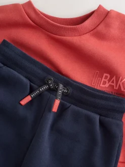 Rood - set van Baker by Ted Baker sweatshirt en cargojoggingbroek
