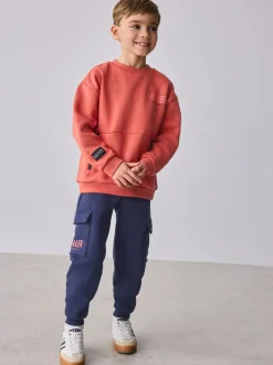 Rood - set van Baker by Ted Baker sweatshirt en cargojoggingbroek