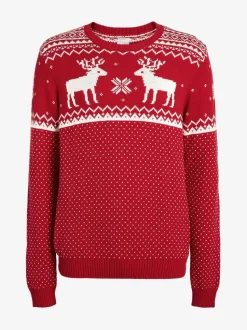 Rood - The Little Tailor kersttrui met rendierfairislepatroon