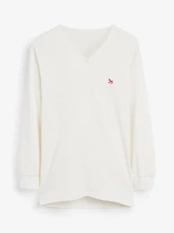 Rood - The Little Tailor kerstpyjama voor heren met rendier en fairisle-patroon