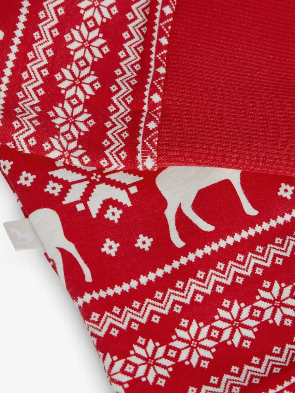 Rood - The Little Tailor Kids Rendier kerstmis fair isle-patroon 100% katoen alles-in-één