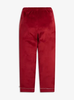 Rood - The Little Tailor Luxe kerstpyjama voor kinderen van zacht aanvoelend velours