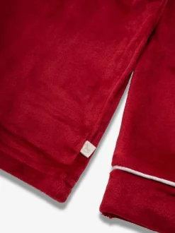 Rood - The Little Tailor Luxe kerstpyjama voor kinderen van zacht aanvoelend velours