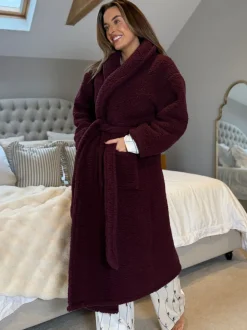 Rood - Threadbare Cosy Borg Dressing Gown