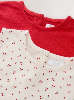 Rood / Wit - Set van 2 hemdjes en shorts (3mnd -7jr)